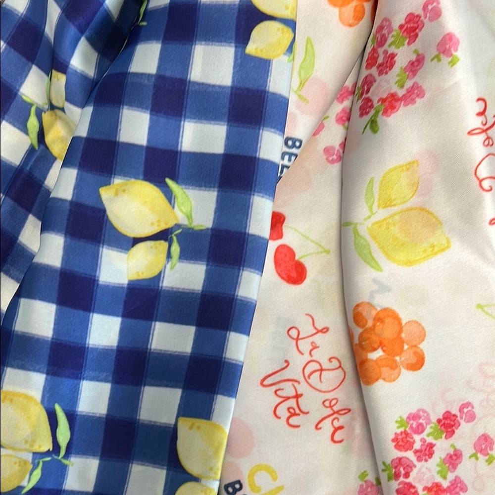 Italian Motif Scarfs | Lemon 🍋 & “La Dolce Vita” “Ciao Bella”